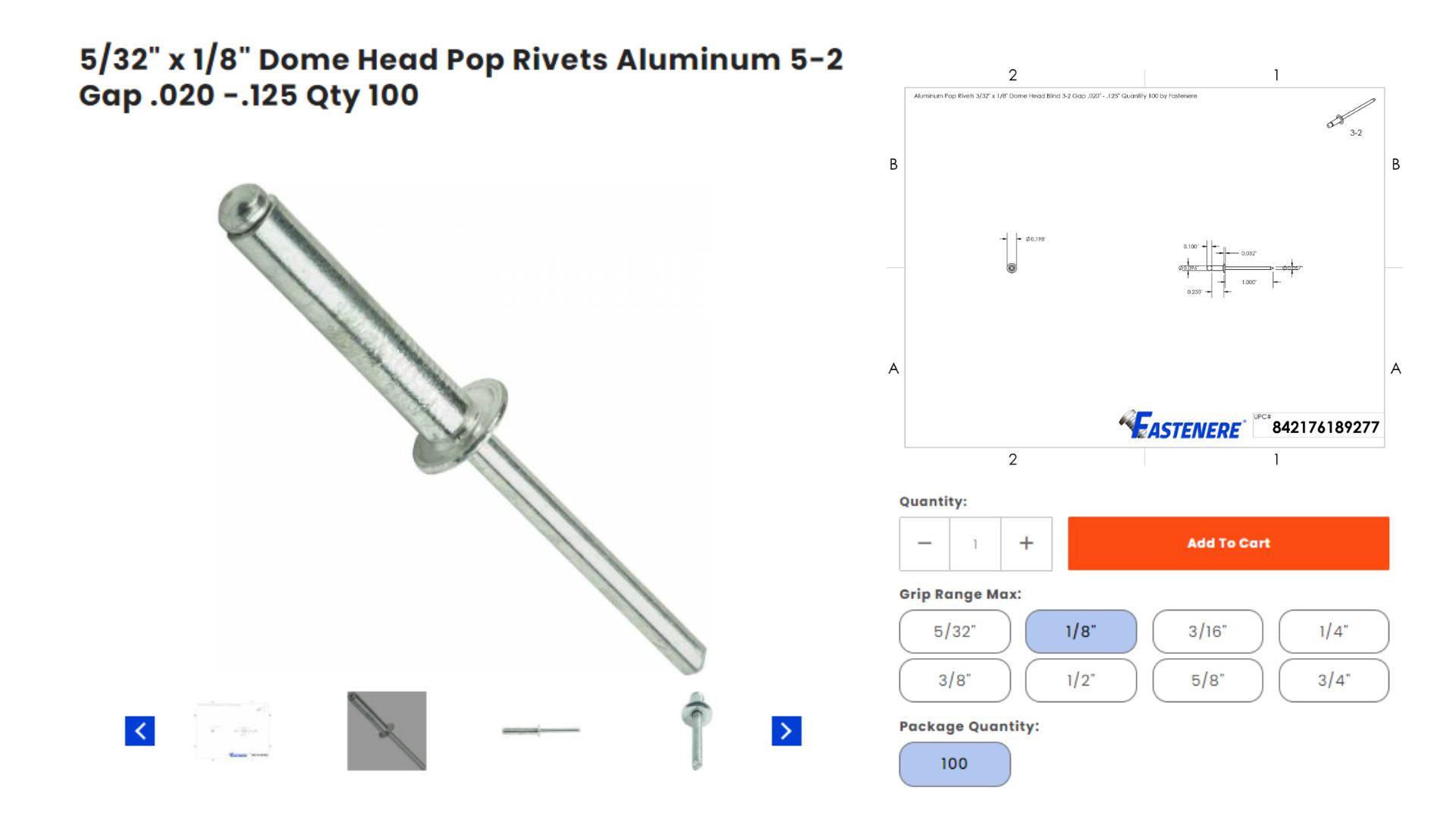 Brass Rivets 1/16 Inch 4 Sizes 