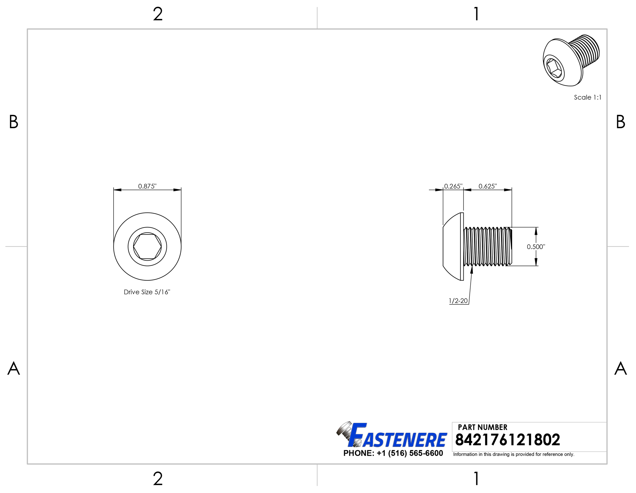 7/16-14 x 1 (FT) Coarse Thread Socket Button Head Cap Screw Alloy Steel  Black Oxide