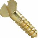 Image of item: #9 Slotted Flat Head Wood Screws Solid Brass