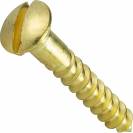 Image of item: #12 Slotted Oval Head Wood Screws Solid Brass